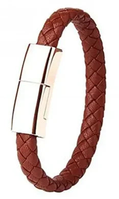 Leather Braided Bracelet Data Charger Bracelet for Iphone Android for Type C Cable Charger Bracelet