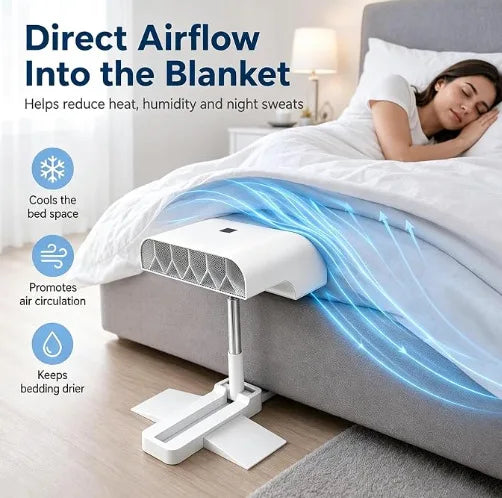 Under Sheet Bed Sleep Fan Night Sweat Relief Cooling Sleep Fan for Bedroom with Adjustable Height