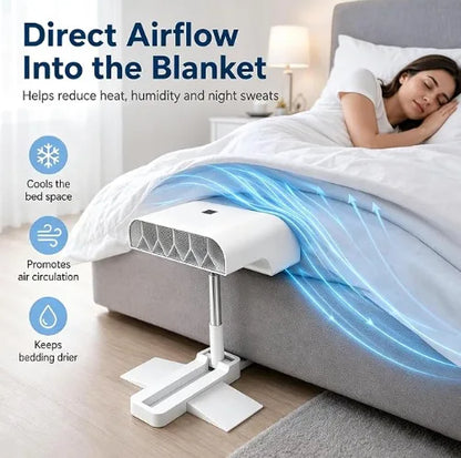 Under Sheet Bed Sleep Fan Night Sweat Relief Cooling Sleep Fan for Bedroom with Adjustable Height